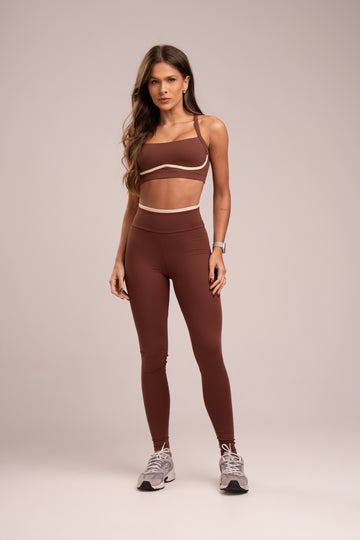 Conjunto Power Legging e Top Sculpt Avelã
