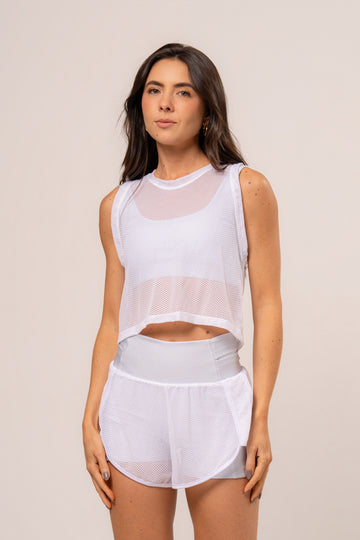 Regata Cropped Telinha Cosmo Ibiza White