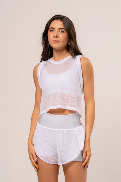 Regata Cropped Telinha Cosmo Ibiza White