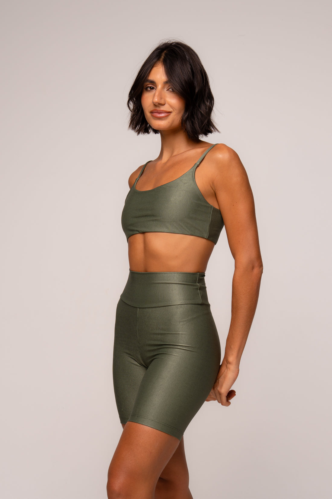 Conjunto Short e Top Faixa Lovers Verde Folha