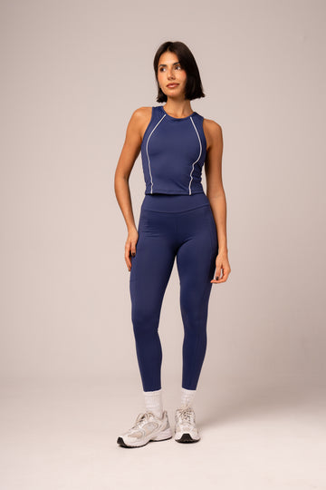 Conjunto Legging bolsos e Top Alongado Cosmo Marinho