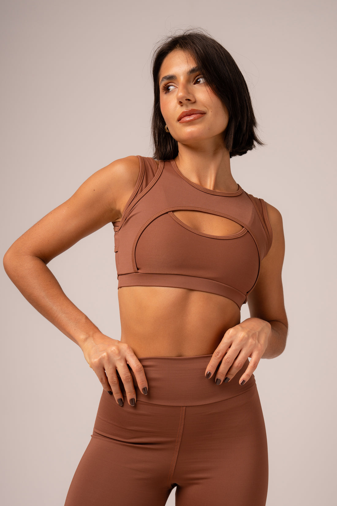 Conjunto Legging e Top Player Caramelo