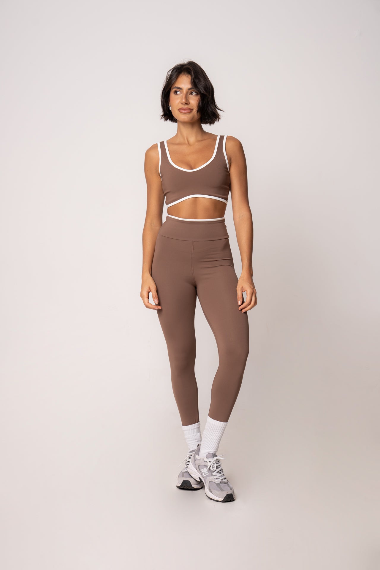 Conjunto Legging e Top Viés Cosmo Chocolate