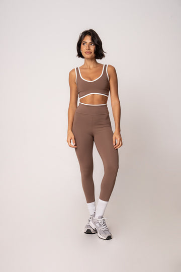 Conjunto Legging e Top Viés Cosmo Chocolate
