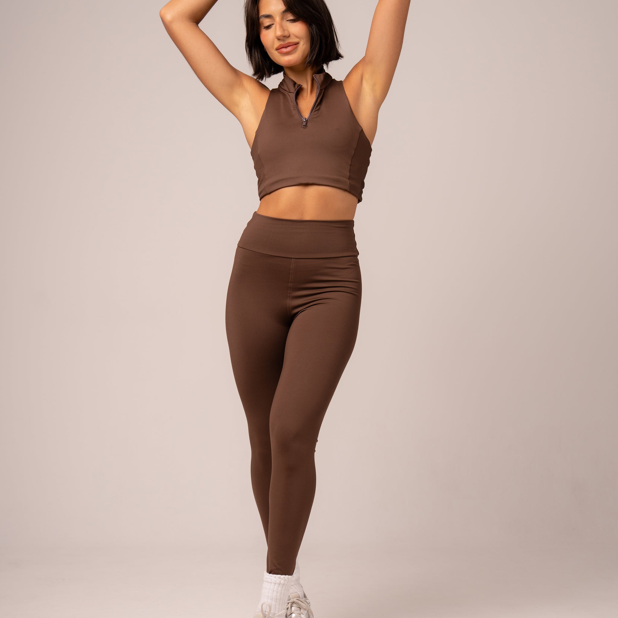 Conjunto Essentials Legging e Top Zíper Expresso