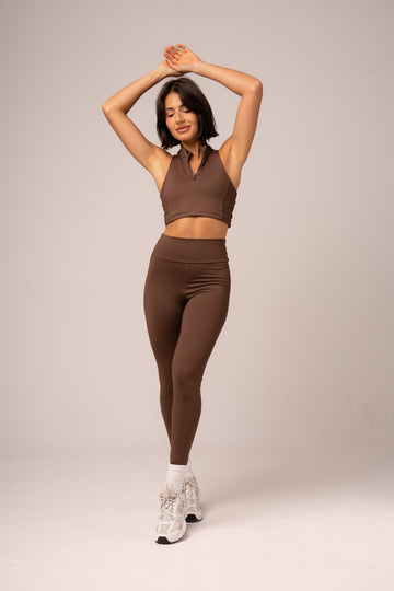 Conjunto Essentials Legging e Top Zíper Expresso