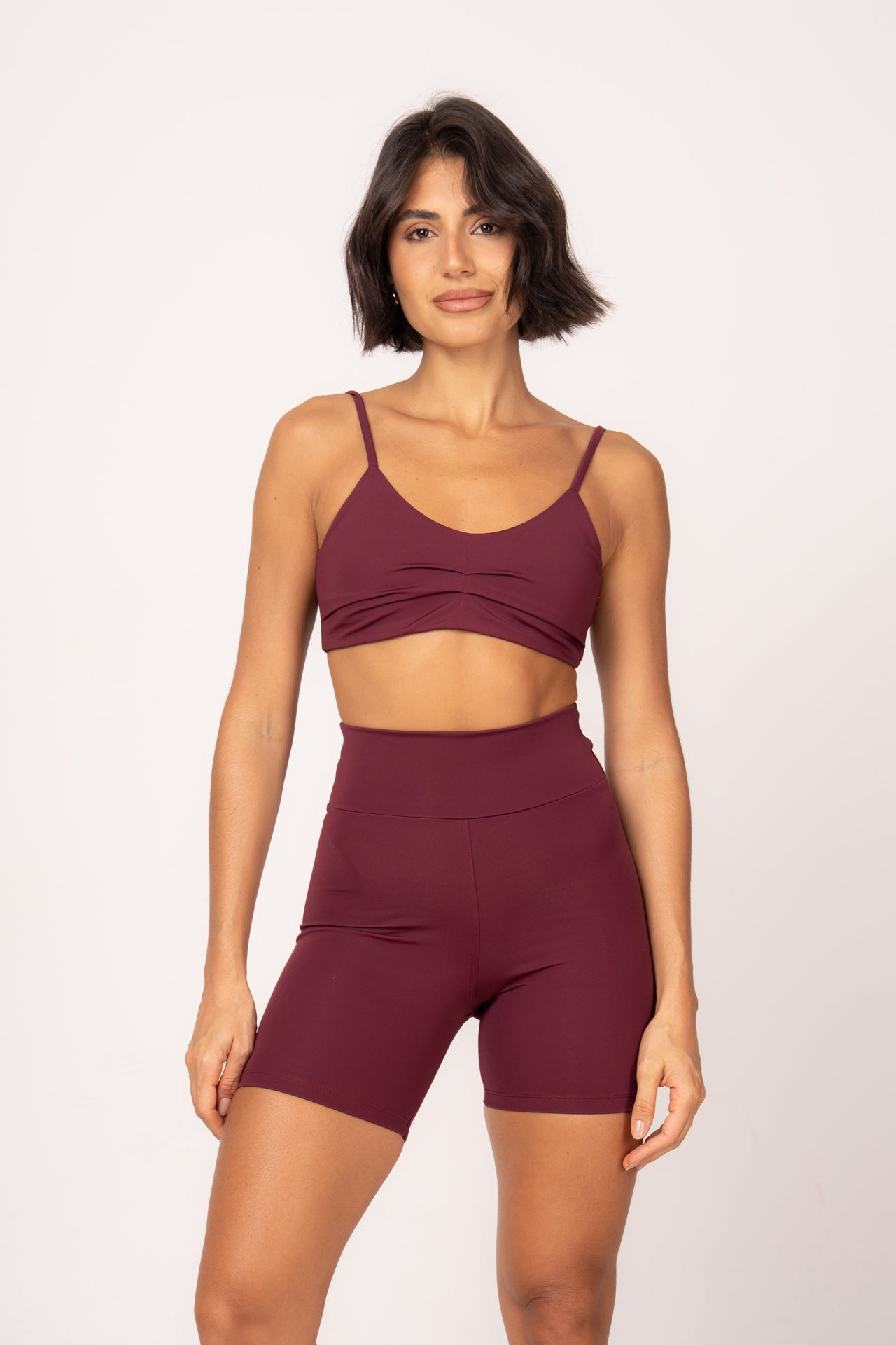 Conjunto Short e Top Fita Essentials Marsala