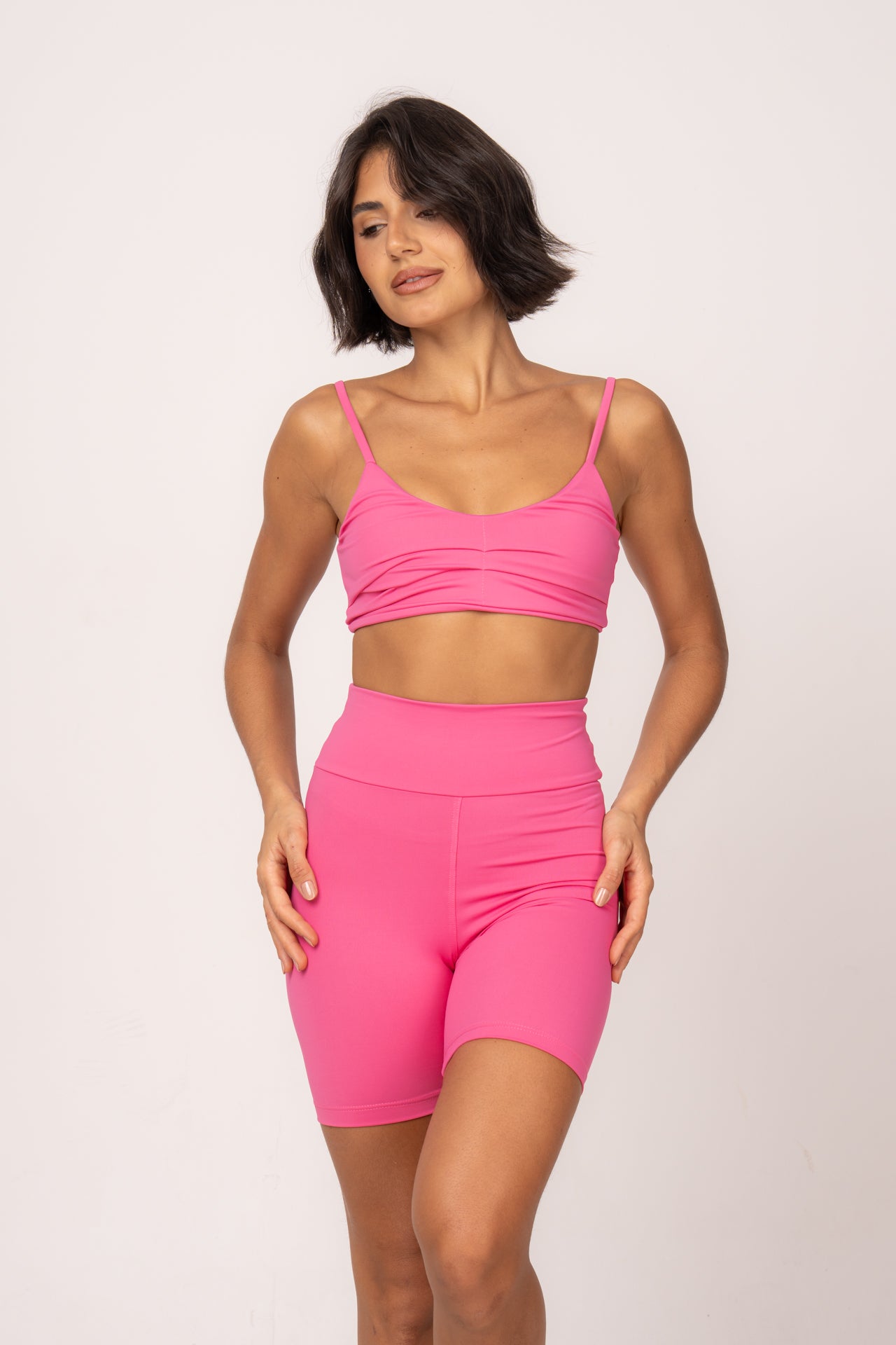 Conjunto Short e Top Fita Essentials Rosa