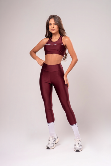 Conjunto Legging e Top Intense Glow Cereja