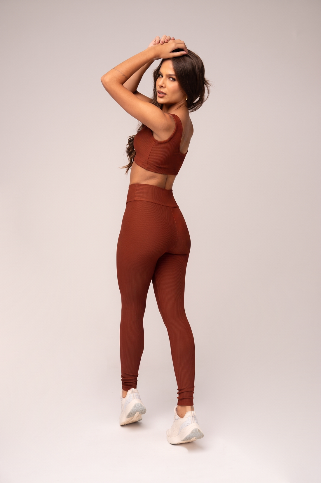 Conjunto Legging e Top Alças Retas Flow Acaju