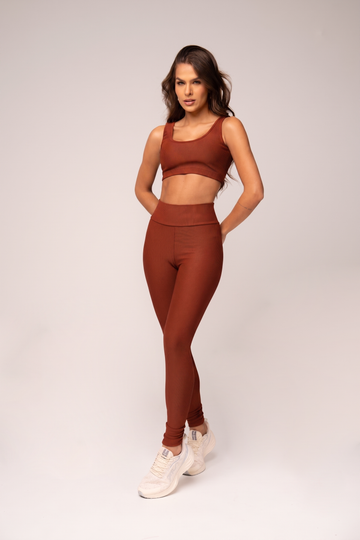 Conjunto Legging e Top Alças Retas Flow Acaju
