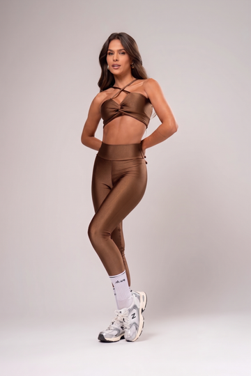 Conjunto Legging e Top Torcido Glow Mocca