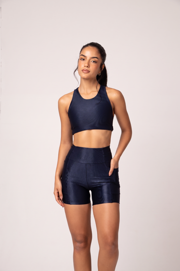 Conjunto Short e Top Runner Lovers Azul Noturno