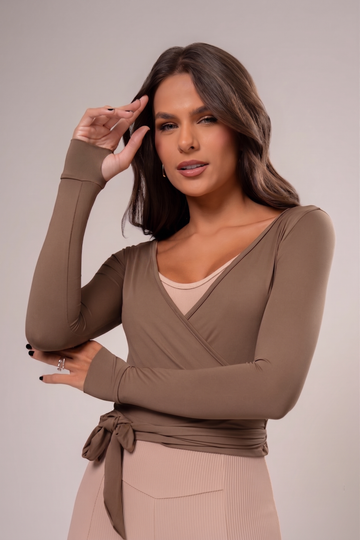 Top Ballet Wrap Castanho