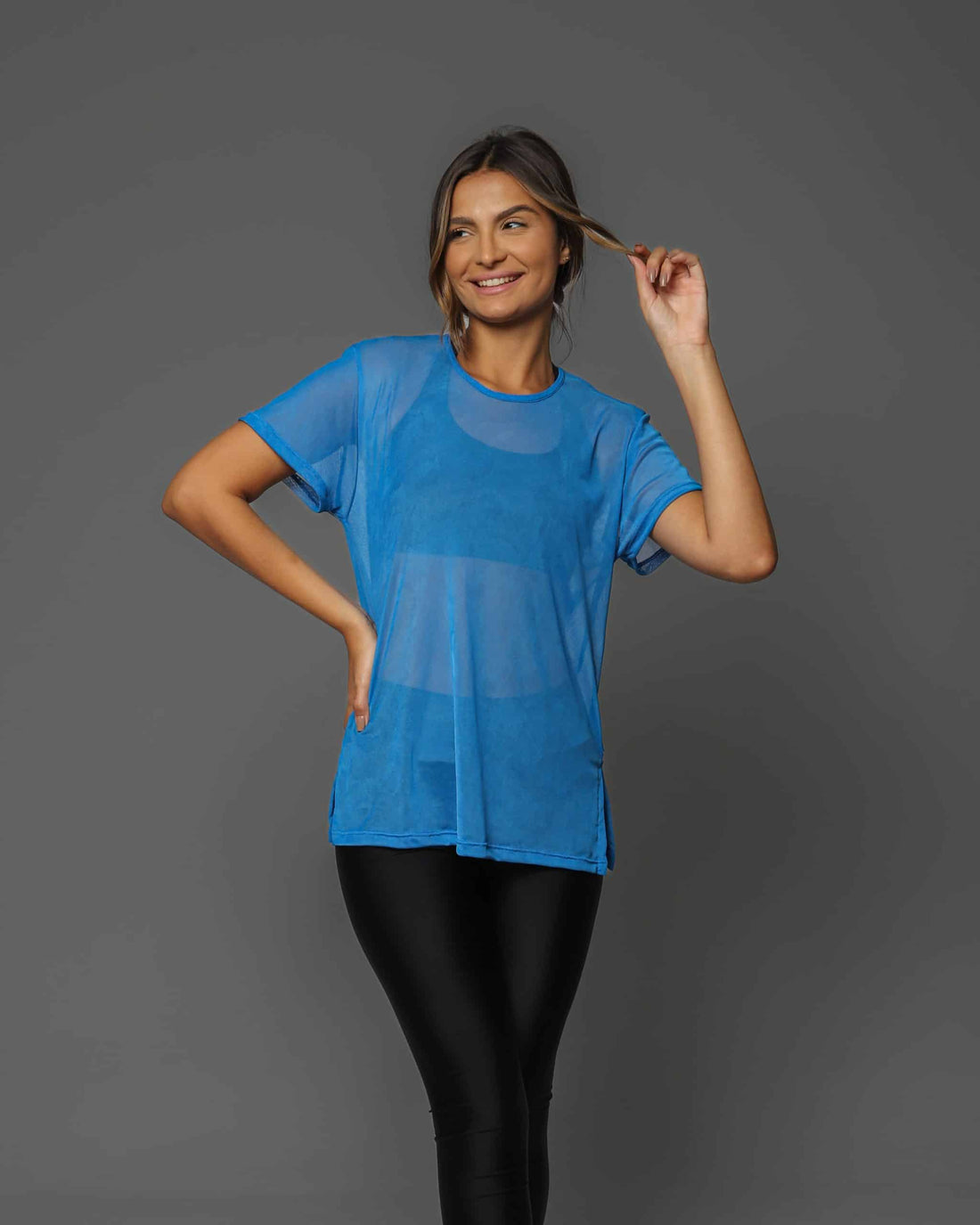 Blusa Tule Azul