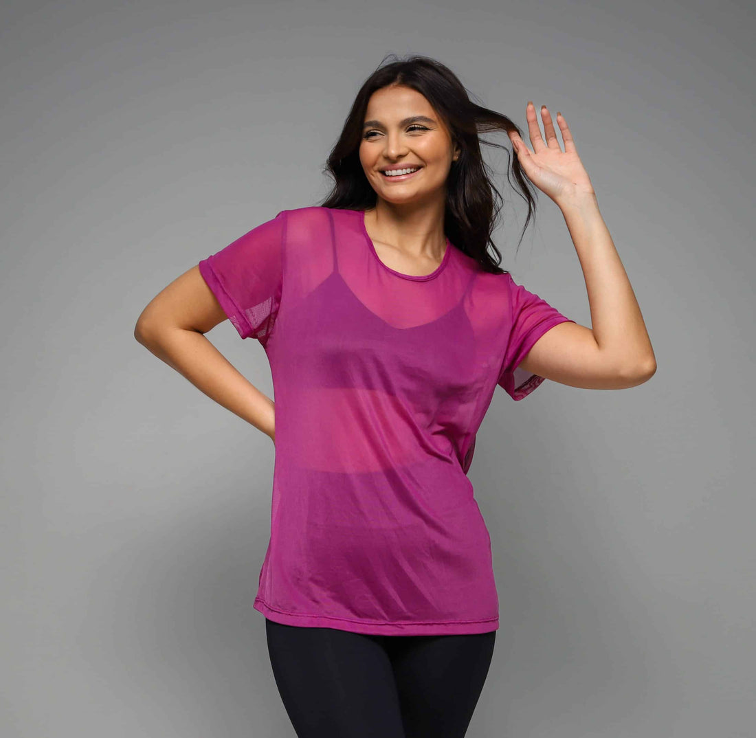 Blusa Tule Magenta