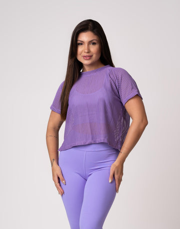 Blusa Cropped Telinha Comfy Lilás