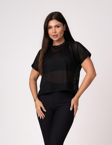 Blusa Cropped Telinha Comfy Preta