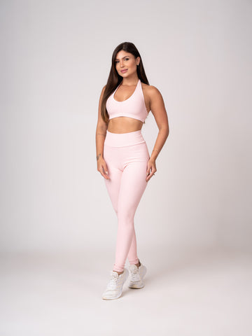 Conjunto Legging e Top Frente Única Rosa Seco Flow