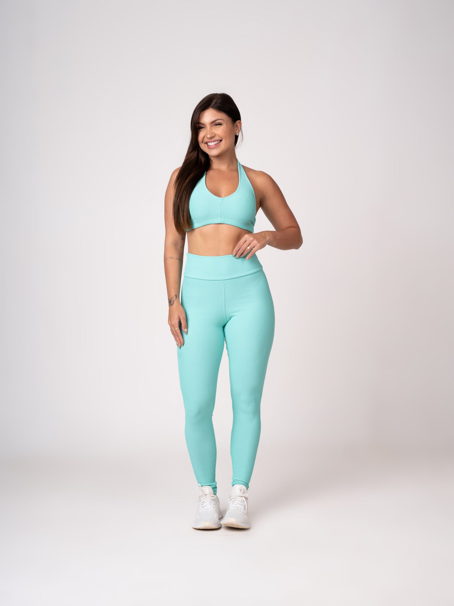 Conjunto Legging e Top Frente Única Menta Flow