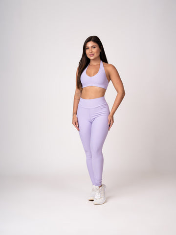 Conjunto Legging e Top Frente Única Lavanda Flow