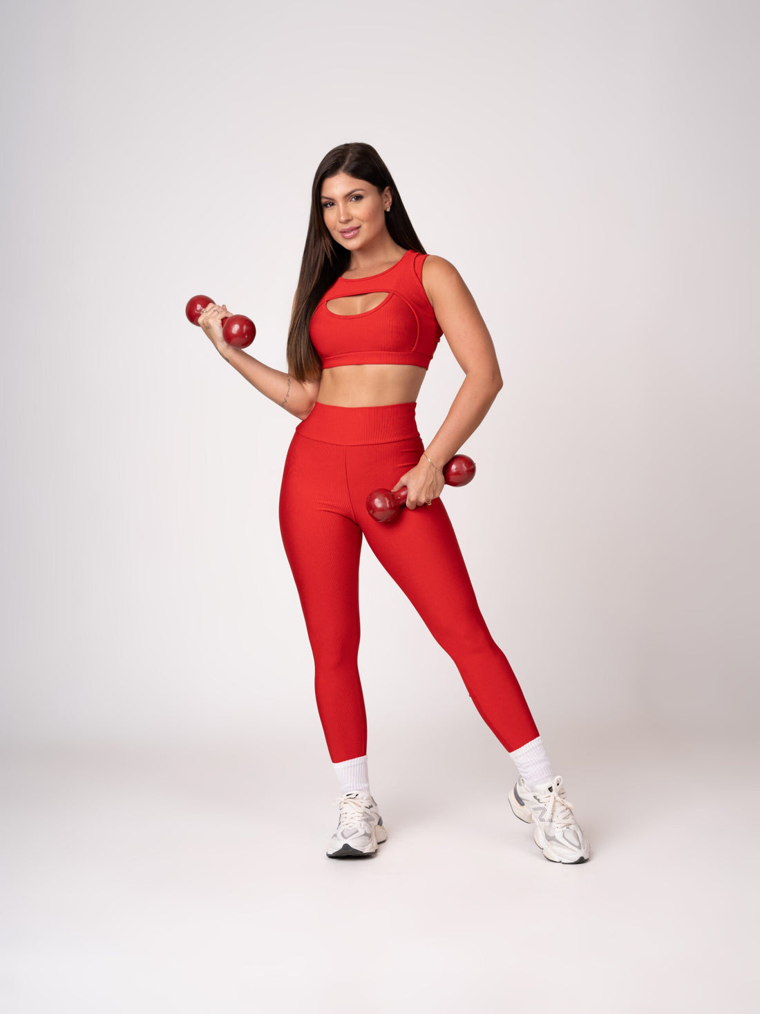 Conjunto Vermelho Player Legging e Top Borboleta