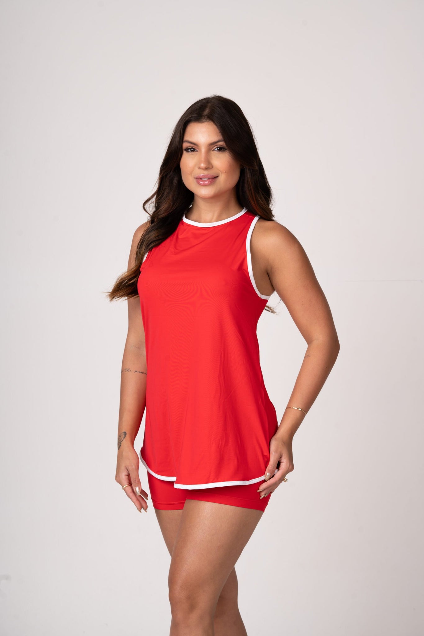 Dupla Beach Tennis Silk Vermelho