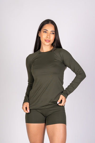 Blusa Manga Longa Soft Verde Folha