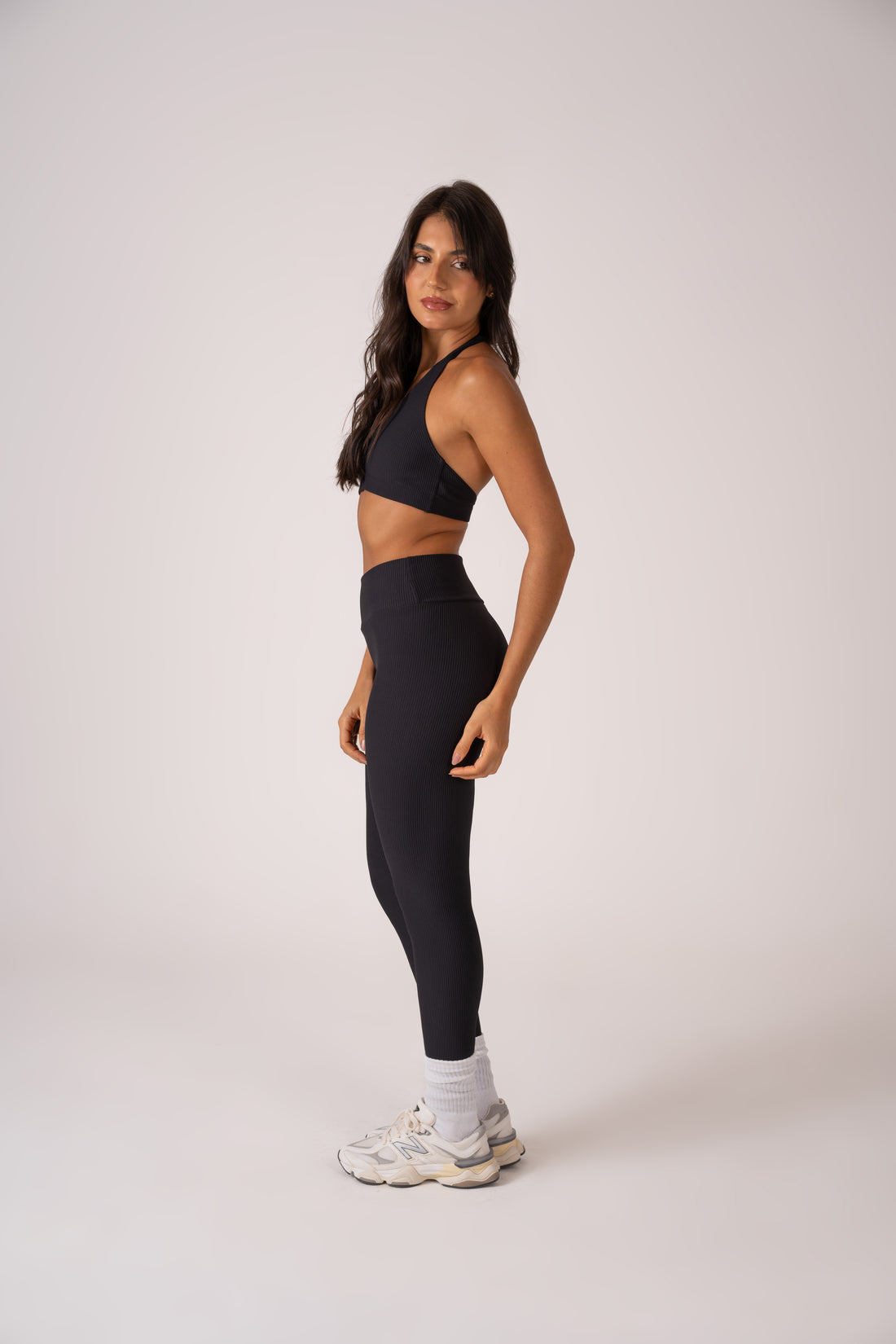 Conjunto Legging e Top Frente Única  Preto Flow