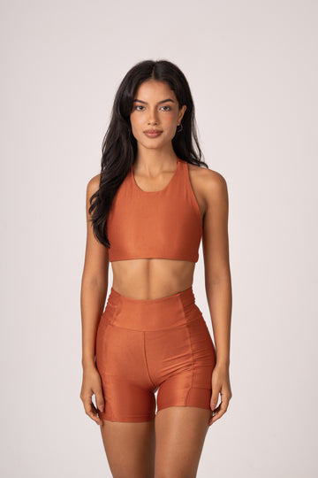 Conjunto Short e Top Runner Lovers Terracota