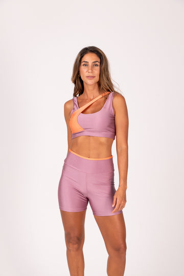 Conjunto Short e Top Jolie Premium Rosê e Laranja