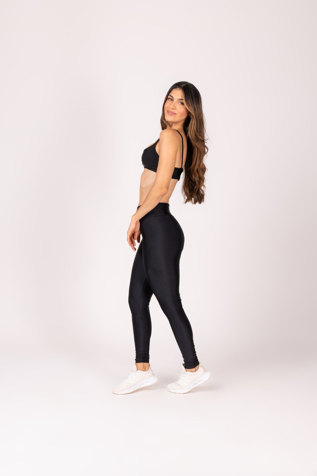 Conjunto Legging e Top Dupla Face Premium Preto e Rosê