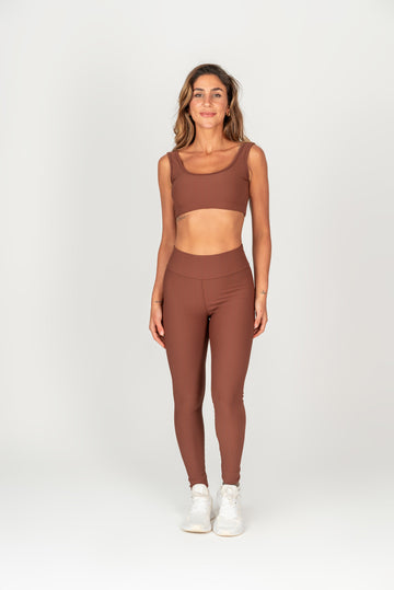 Conjunto Legging e Top Alças Retas Avelã Flow